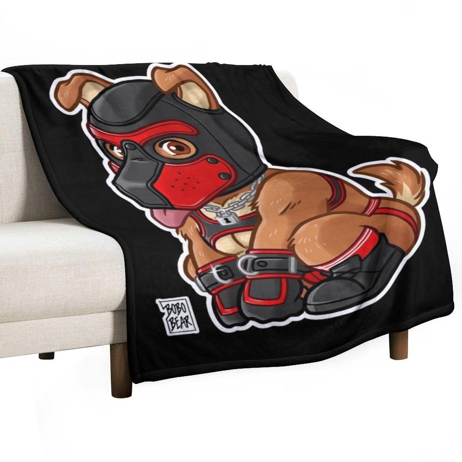 PLAYFUL PUPPY - RED MASK - BEARZOO SERIES Throw Blanket Blankets For Baby Blankets For Sofas Luxury Throw Luxury St Blankets 30x40in