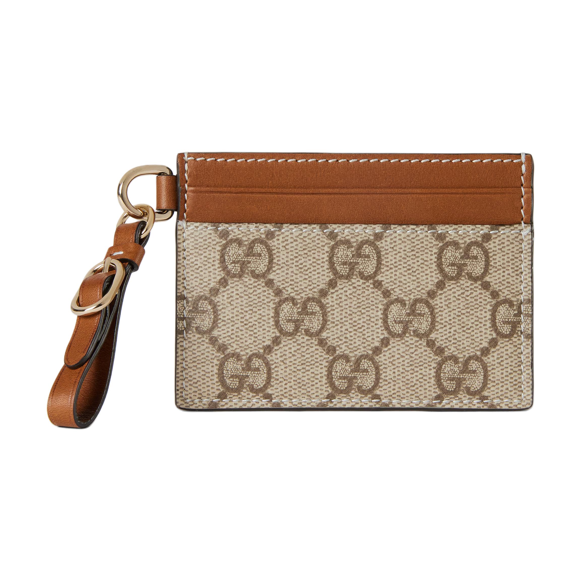 

Gucci Emblem Logo Print Coated Canvas Card Holder Women Accessories Beige Brown 819121-FAD6L-9758 Box(Basic Set+Box)