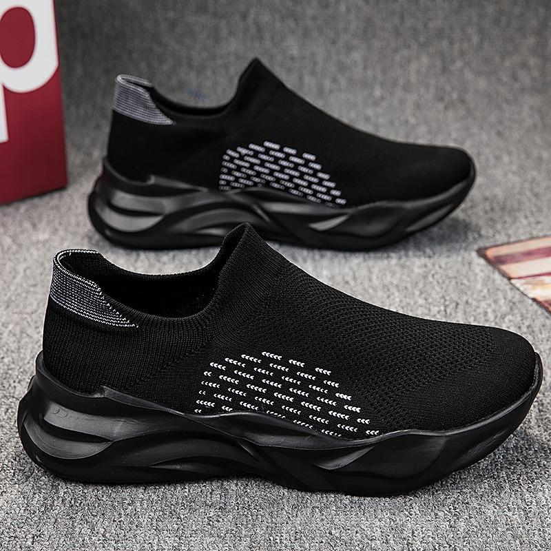 Men's shoes summer breathable mesh sneakers large size popcorn sole knitted socks shoes women