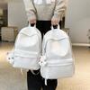 Enfärgad studentryggsäck för kvinnor med stor kapacitet