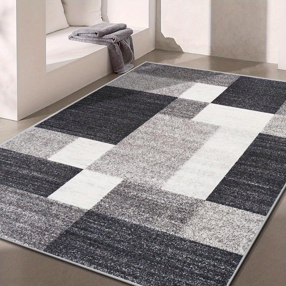 

Minimalist Geometric Checkered Rug Stain-Resistant and Durable Bathroom Mat Living Room and Study Rug Home Decor 100x160cm 40x63inch
