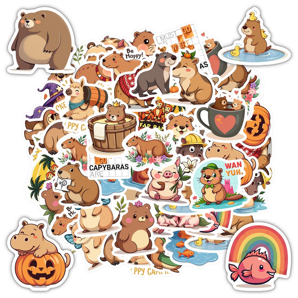 35-50pcs Bookish Autumn Graffiti Stickers Cartoon Ghost Books Graffiti Diy Bookbook Notebook Stickers Stickers