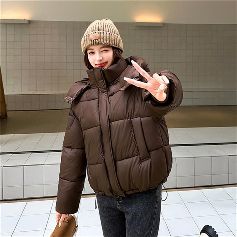 Winter Women's Thick Loose Hooded Short Cotton Jacket M-XXL