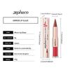 2 in  Brick Red Lip Liner Pencil with Plumping Crystal Lip Gloss Double Head Makeup Kit for Full Lips Look All Day Glam