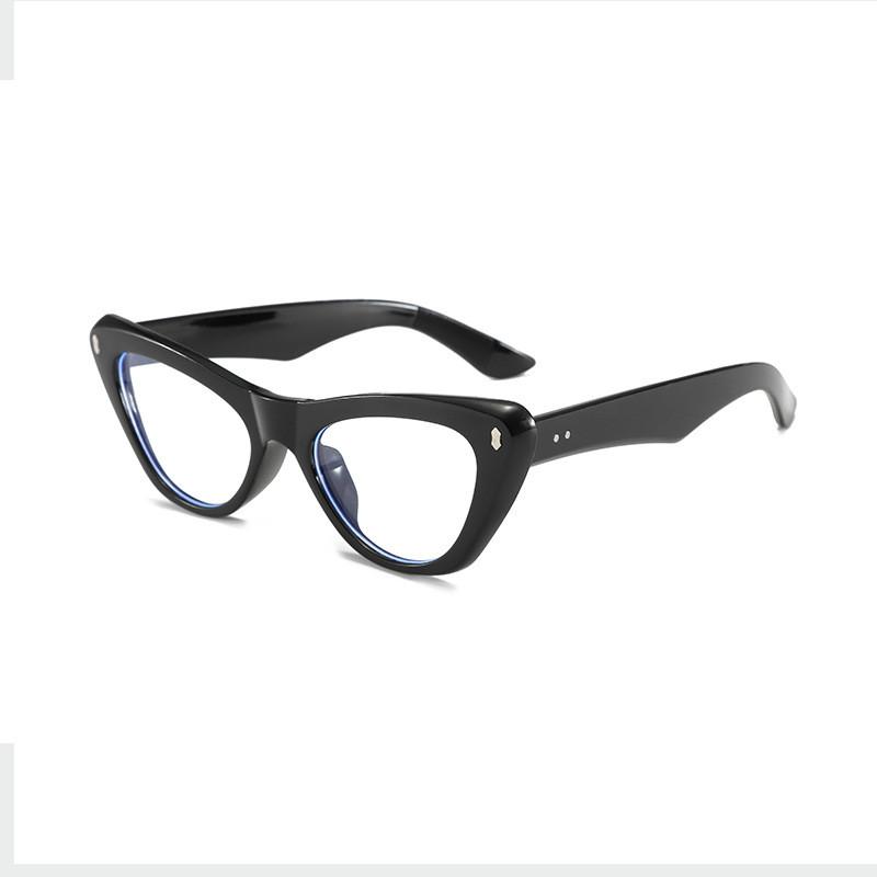 

Trendy Cat Eye Sunglasses With Full Frame Design For Casual And Office Wear BlackFrameWhiteLens