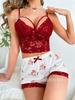 European and American New Suspender Lace Vest Top Lace Shorts Pajama Set Female Source
