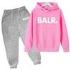 Marka Balr Dres Dziecięcy Chłopcy Dziewczynki Bluza Spodnie Dresowe Zestaw Dwuczęściowy Wiosna Jesień Zestawy Dziecięce z Kapturem Modne Casualowe Bluzy z Kapturem