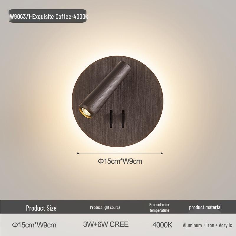 Rotatable Nordic Minimalist Wall Lamp - Eye-Protection Reading Light for Bedroom & Study