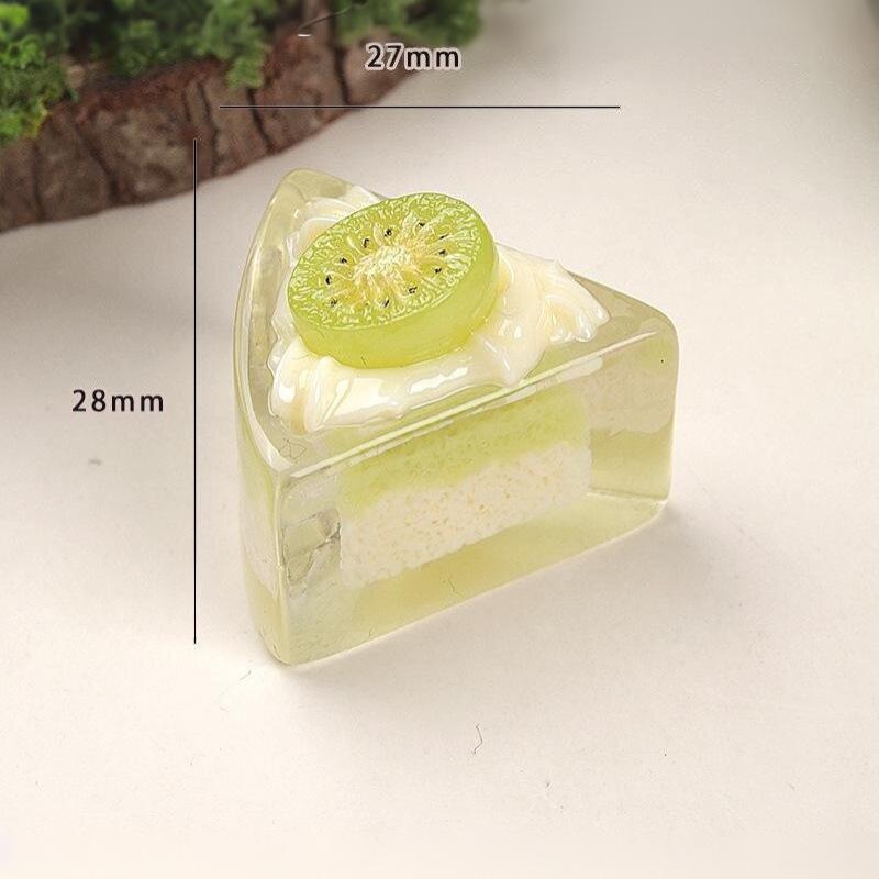 5Pcs Sweet Triangle Transparency Fruits Cake Creative Resin Decor Cabochon Diy For Handmade Dollhouse Decor Ornament Gifts
