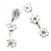 Les Trésors De Lily [N9927] - Designer Earrings 'Paradis Floral' White Silver Gray