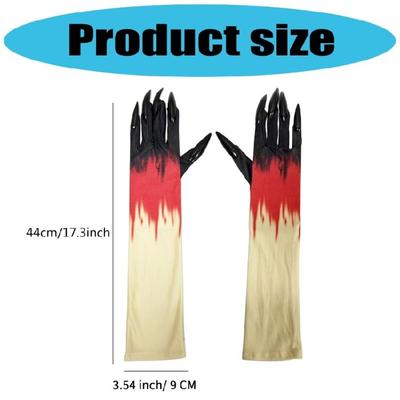 Horror Theme Nails Gloves Soft Design With Reinforced Scary Claws Practical Halloween Party Accessories For Cosplay
