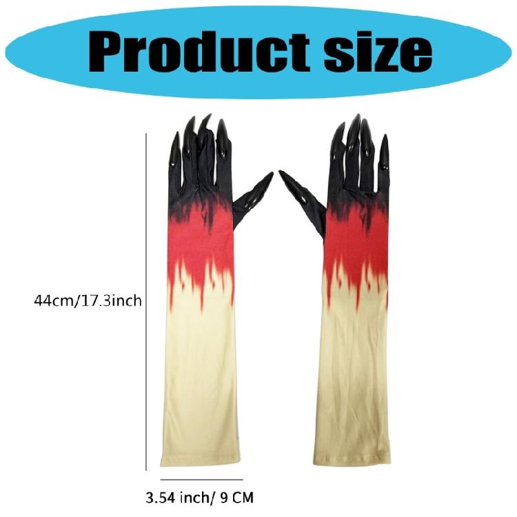 Horror Theme Nails Gloves Soft Design With Reinforced Scary Claws Practical Halloween Party Accessories For Cosplay