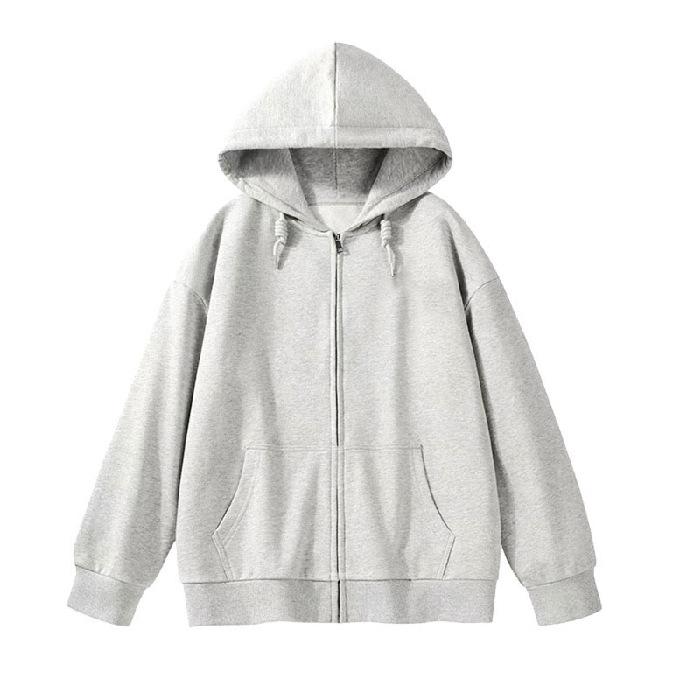 Women's Plush Hooded Cardigan Sweater - Thick, Warm, Zipper Jacket with Pockets for Autumn and Winter, Large Sizes Available
