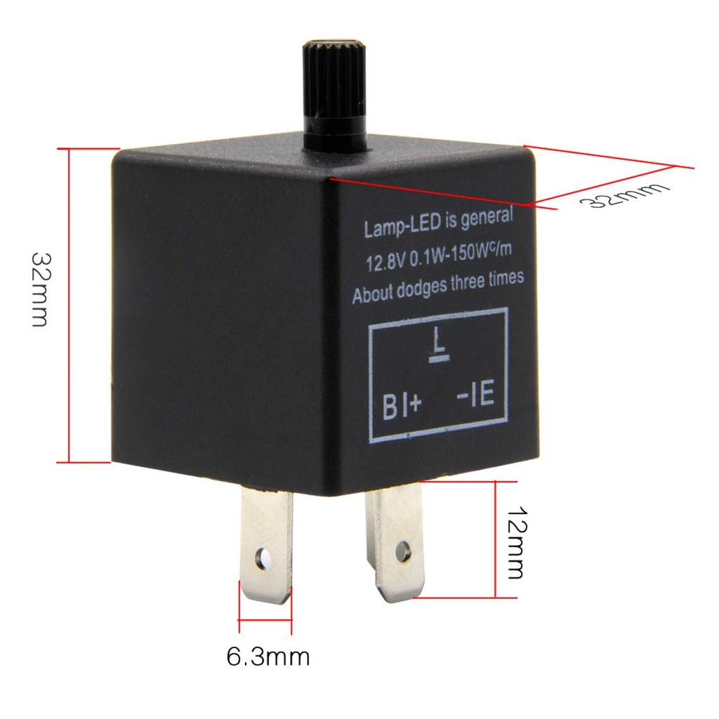 ZOOKOTO 12V 3 Pin Electronic LED Flasher Relay 0.1W-150W C/m Motorcycle Turn Signal Adjustable Flasher CF13
