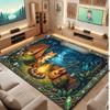 Nature Library Travel Theme Crystal Velvet Floor Rug Personalized Custom Name Text Warm Carpet Home Decoration