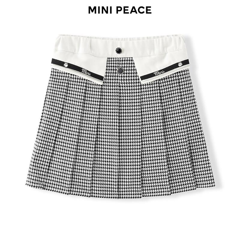 MiniPeace Girls Houndstooth Pleated Skirt 110