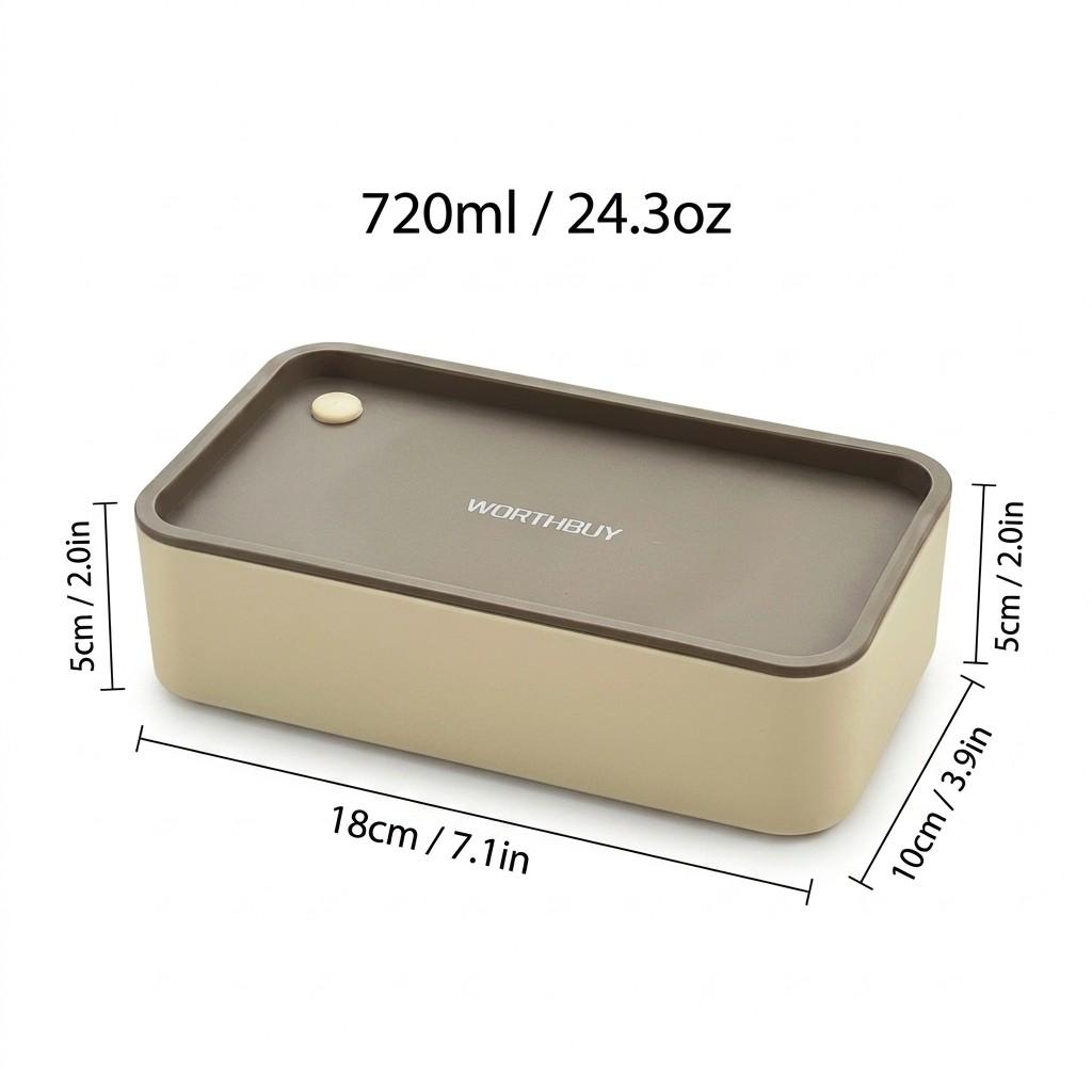 Reusable Plastic Bento Box For Kids Students Camping Picnic Sealed Lunch Box Microwave Heatable Portable Food Storage Container