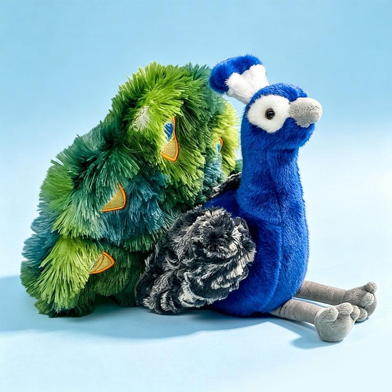 Kawaii Elegant Peacock Plush Cute Toy Doll Fluffy Bird Soft Fuzzy Stuffed Pillow For Animal Lovers Present