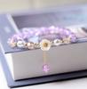 Fashion Flower Imitation Pearl Crystal Bracelet Women Boho Colorful Beads Elastic Adjustable Bracelet Friendship Jewelry Gift