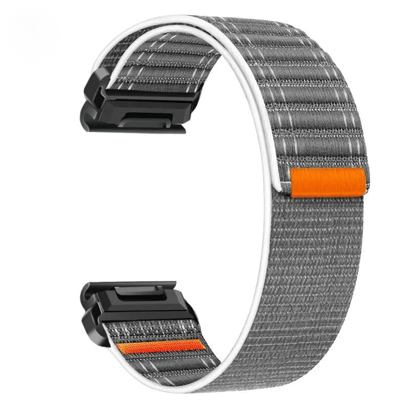 

Fenix8 ремешок для часов Garmin Fenix 8 51 мм E 47 мм 7 7X/Epix Pro/6 6X 5X Plus/Enduro 3 QuickFit 26/22 мм спортивный нейлоновый ремешок браслет QuickFit 22mm серый