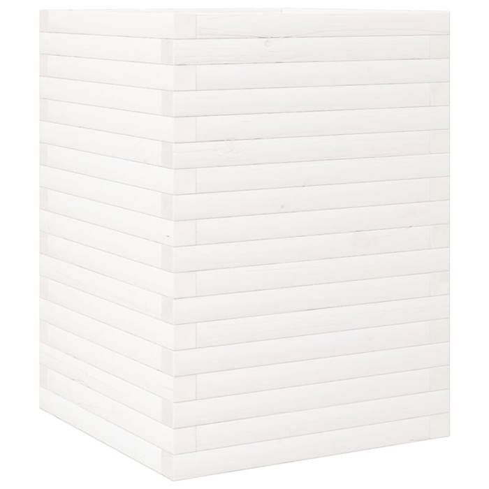 VidaXL Planter White 50x50x68.5 Cm Solid Pine Wood, Outdoor Planter, Flower Box, Tomato Planter, Planter of 3282465