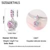 Charm Bead Charms Authentic copper Plated Pink Zircon Rose Pendant Bead Charms Compatible With Bracelets Diy Fine Gift Women Delicate Jewellery