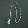 Luminous Stainless Steel Four-Leaf Clover & Glowing Gourd Pendant Necklace