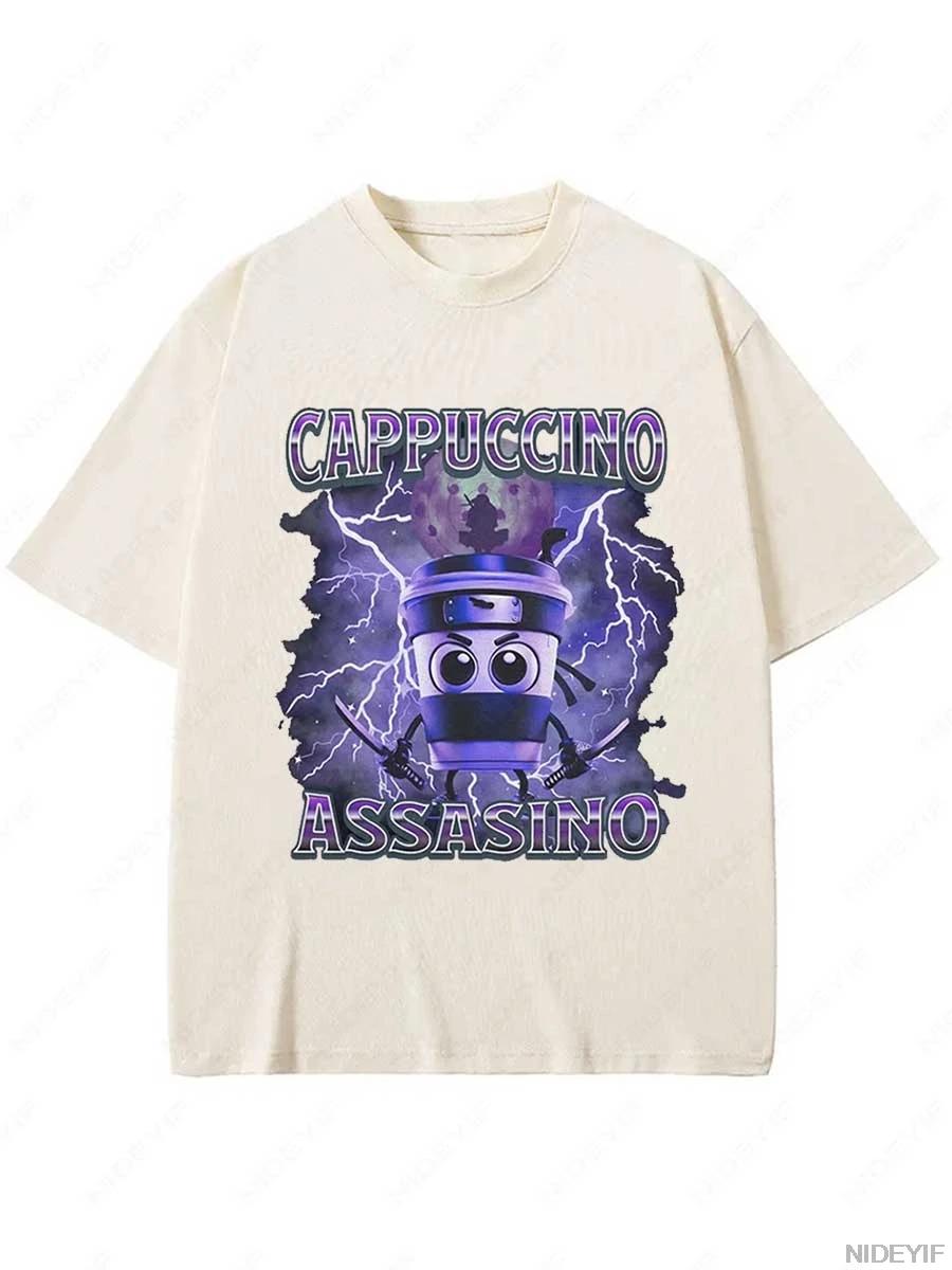 

Футболка Cappuccino Assassino Ретро Итальянский Мем Про Мозговую Гниль Графические Футболки Летняя Мягкая Унисекс Футболка Топы P93 4XL