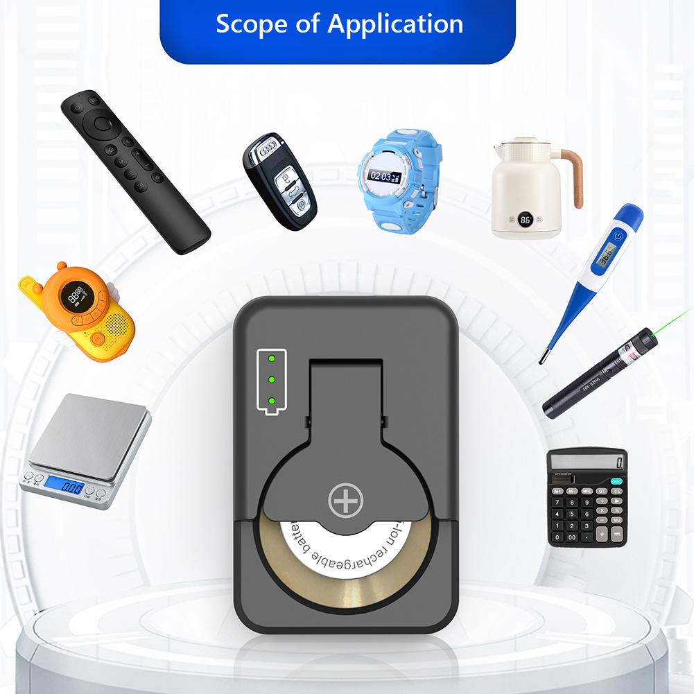 Rechargeable Button Battery Charger for LIR1025/1220/1254/1620/1632/2016/2025/2032/2430/2450 Type C Port Charging Battey Power