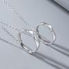 Letter Diamond Couple Ring Necklace for Men and Women, Fashionable Students, Collarbone Chain