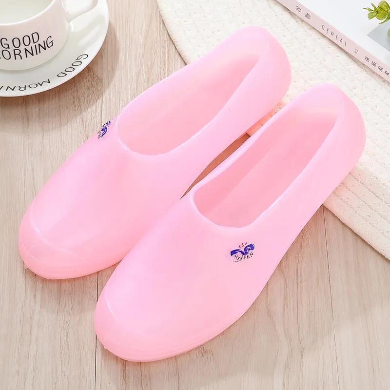 

Резиновые сапоги для женщин и взрослых, короткая обувь для мелкой воды, летние нескользящие кухонные рабочие пластиковые водонепроницаемые резиновые сапоги с низким берцем на танкетке 35