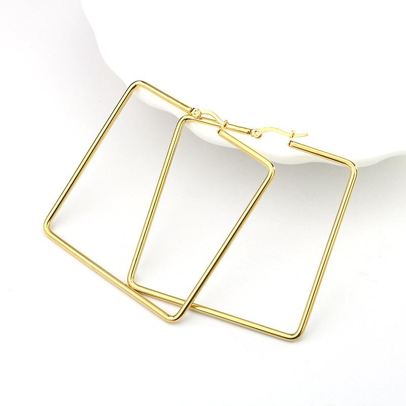 Minimalist Geometric Circular Large Hoop Earrings for Women Exaggerated Personality Stainless Steel Fashion Items Jewelry Gifts