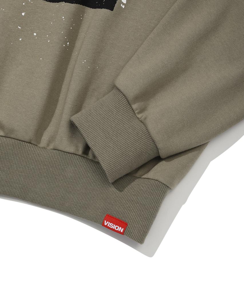 VISION STREETWEAR Vsw Rock Band Crewneck Khaki Gray