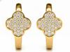 Women's 585 Gold Earrings with Flower Stones, Stylish for Her
