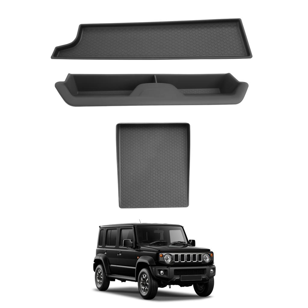 SHAOHAO Console Tray Upper Storage Tray Lower Passenger Steering Wheel Storage Tray Rubber Mat for the New Suzuki Jimny Nomad 2025 This rubber