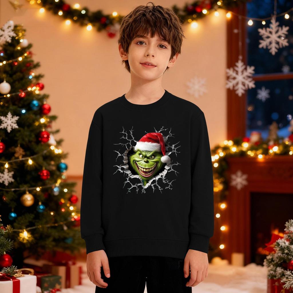 Christmas Sweatshirt Boys Girls Ugly Xmas Christmas Shirt Crewnek Toddler Long Sleeve Pullover Outfit Tops