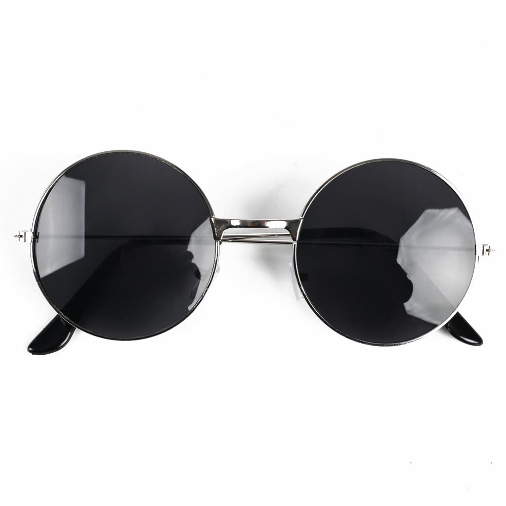 

Small Round Sunglasses Women Men UV400 Metal Brand Designer Punk Sun Glasses Steampunk Vintage Goggles Black Shades Glasses срібло сірий колір
