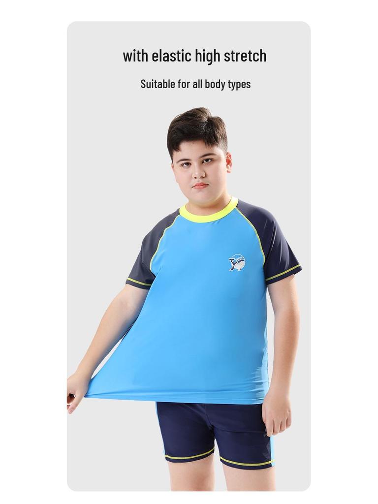 Plus Size Pojkars Delad Baddräktsset - Medium & Large