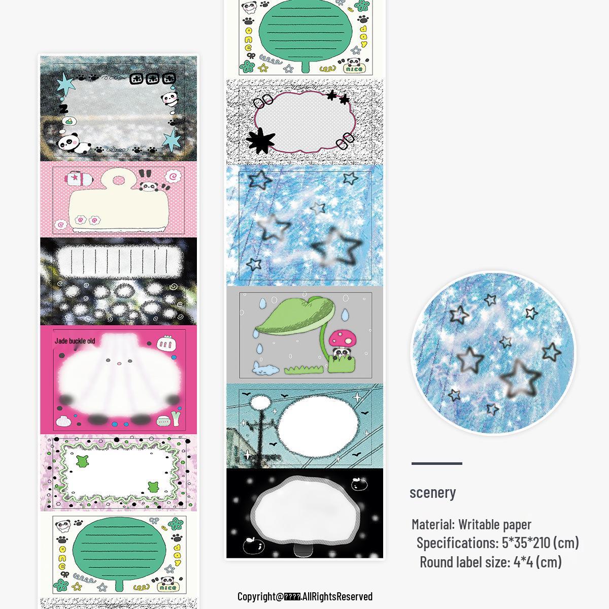 Korean Style JK Spicy Girl Retro Die-Cut Sticker Roll for DIY Journals