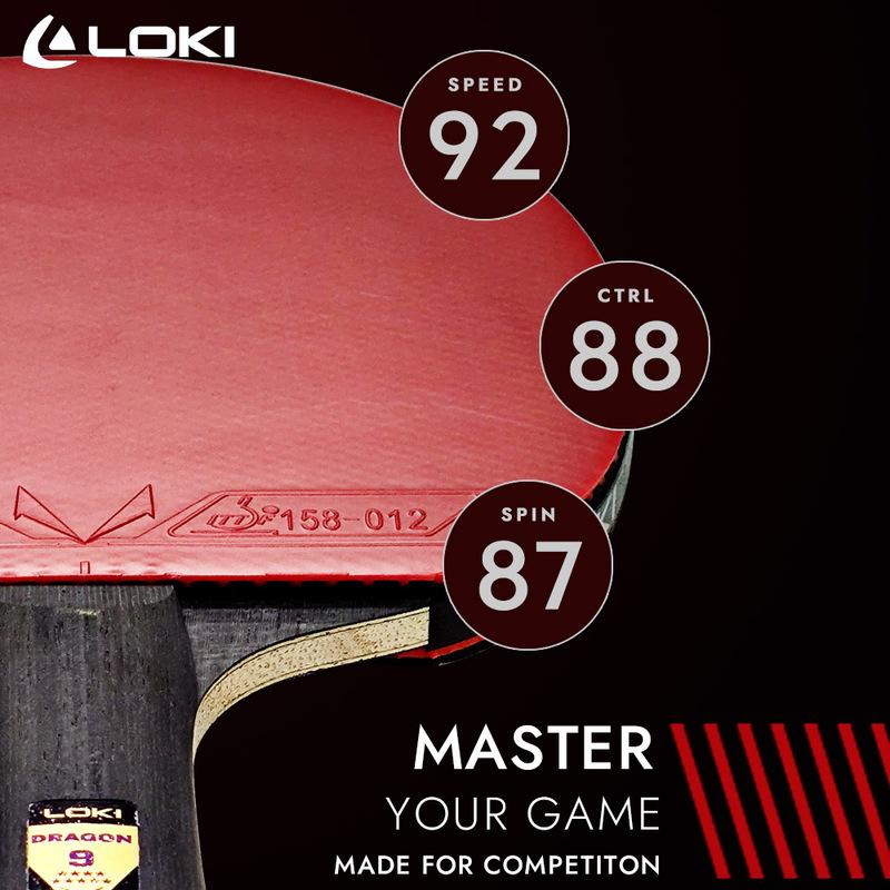 LOKI 9-Sterne Tischtennis Schläger Marke Neu Professionelles Ping Pong Schläger Schläger, RXTON 7 Klebriges Gummi, 5 Holz 2 Carbon Holz