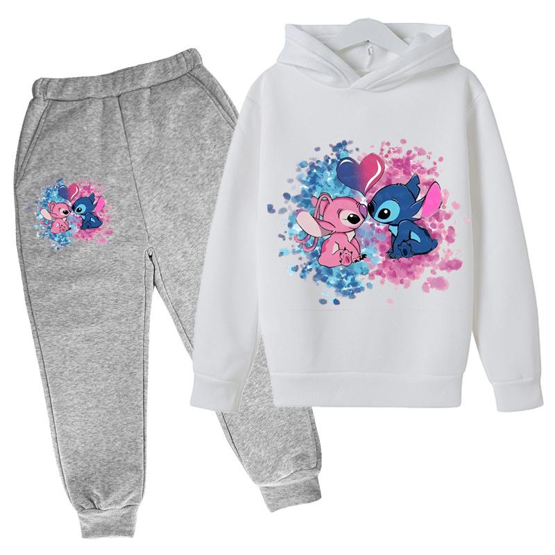 Casual Print Simple Suit Fashion Sweatshirt Loose Clothing Sets Kids Unisex