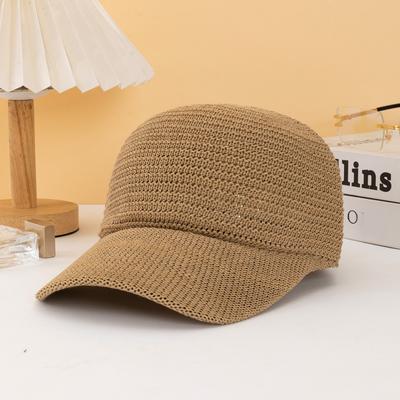 Knitted Hollow Baseball Cap with Adjustable Outdoor Versatile Casual Duckbill Cap Summer Women's Knitted Cap