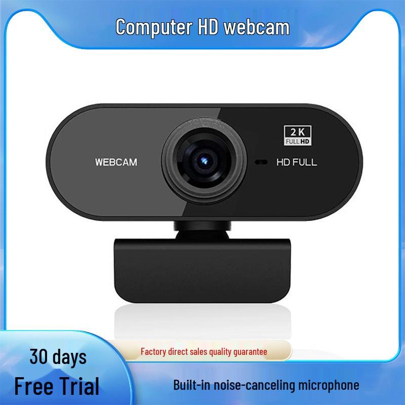 2K USB HD Computer Camera with 1080P Live Streaming, Driver-Free.