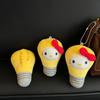 Sanrio Yellow Light Bulb Hello Kitty Plush Toys Cat Doll Pendant Cartoon Toys Bag Decor Gift