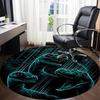 1pc Jurassic Dinosaurs Office Round Area Rug, Indoor Mat Suitable For Office,Bedroom Living Room Home Decor, Room Deco A0926105