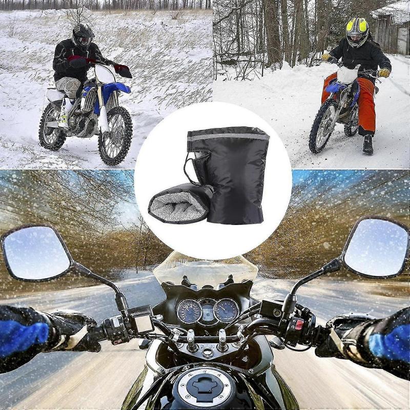 Motorcycle Handlebar Muff Gloves Windproof Waterproof Winter Riding Warm Grip Covers for Harley Honda Yamaha