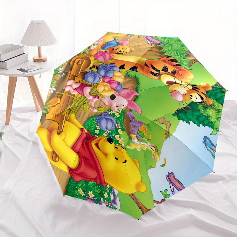 1pc Winnie the Pooh,Tigger Automatic Folding Umbrella: Compact 8-Bone Design Cartoon Outdoor Travel Companion, Business Umbrella, Christmas