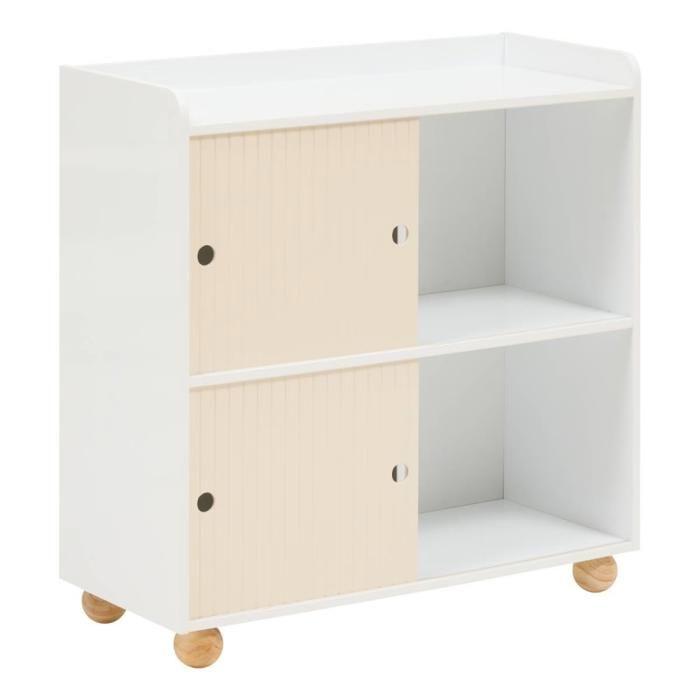 Meuble de rangement 2 portes 1 niveau "Bouli" beige Atmosphera for Kids
