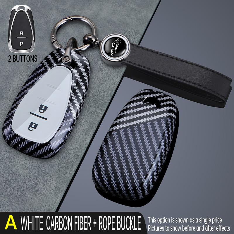 Copritasto in Fibra di Carbonio Custodia Guscio per Chiave Auto Chevrolet Onix Equino Cruze Spark Sonic Camaro Volt Bolt Malibu Blazer Traverse