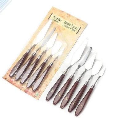 5Pcs/Set Oil Painting Scraper Palette Knife Fine Acrylic Gouache Paint Spatula Pick Color Mixing Tools School Art Supplies